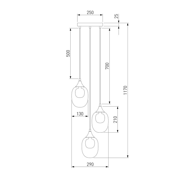Подвесная люстра Eurosvet Spritz 70216/3 латунь изображение 2 Подвесная люстра Eurosvet Spritz 70216/3 латунь Фото № 2