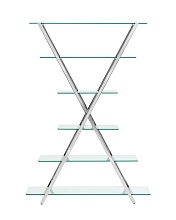 Стеллаж Stool Group Гейт прозрачное стекло сталь серебро EDCS-006 1