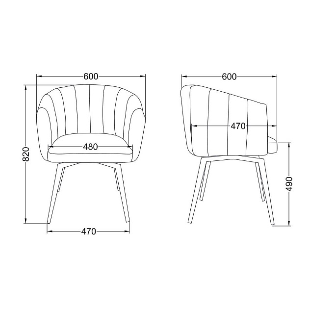 Поворотное кресло AksHome Melon серый, велюр 79675 Фото № 2
