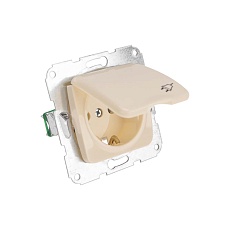 DEA Розетка 1-ая с/з с крышкой с/у 16А мех. Беж KRANZ KR-78-0243 1