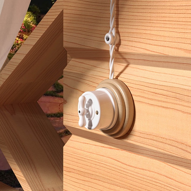 Переключатель-выключатель Werkel одноклавишный Retro белый W5612001 4690389166709 Фото № 5