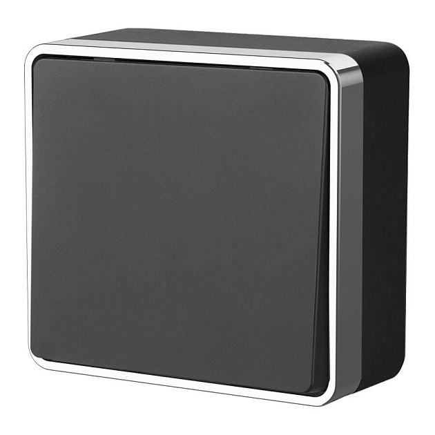 Выключатель одноклавишный Werkel Gallant черный/хром W5010035 4690389163784 Фото № 