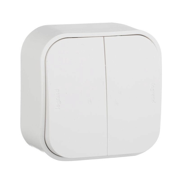 Выключатель двухклавишный Legrand Quteo 10A 250V белый 782202 изображение Выключатель двухклавишный Legrand Quteo 10A 250V белый 782202 Фото №