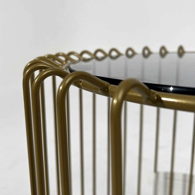 Журнальный стол AksHome Pride стекло/золотой, d 400*450 92422 изображение 3 Журнальный стол AksHome Pride стекло/золотой, d 400*450 92422 Фото № 3