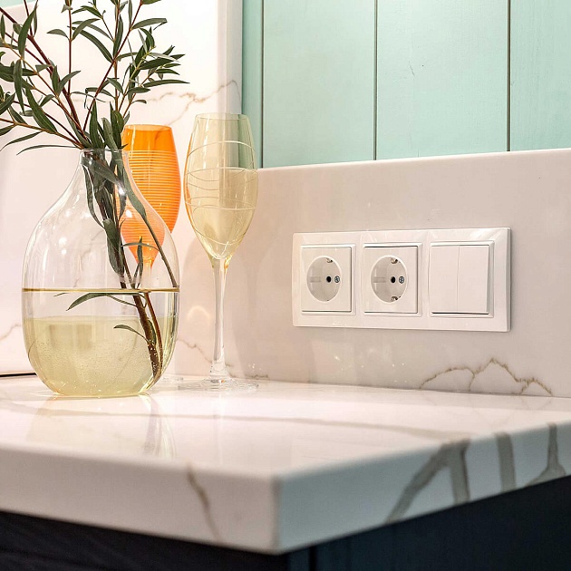 Выключатель двухклавишный Werkel белый W1120001 4690389155192 Фото № 7