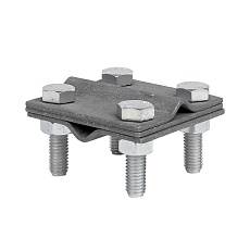 Зажим крестовидный прут-прут (3 пластины 57x57мм) HZ EKF PROxima lp-55758