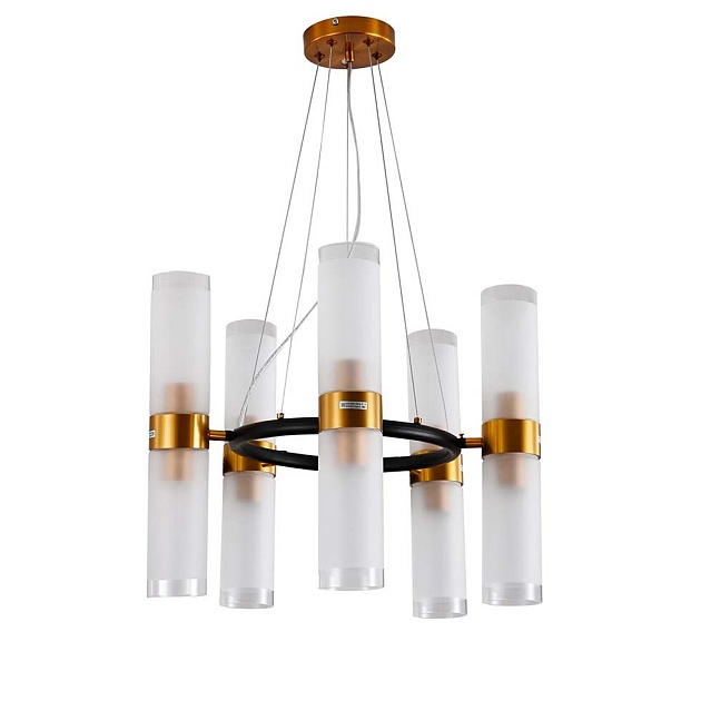 Подвесная люстра ЭкономСвет 10256/10BK+GD WT изображение Подвесная люстра ЭкономСвет 10256/10BK+GD WT Фото №