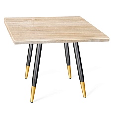 Кухонный стол Sheffilton SHT-TU14/МДФ 80/80 дуб сонома светлый/чёрный муар/золото 5742286401