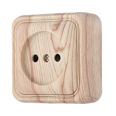 Розетка LK Studio открытой установки без заземляющих контактов с защитными шторками (сосна) 813325 1