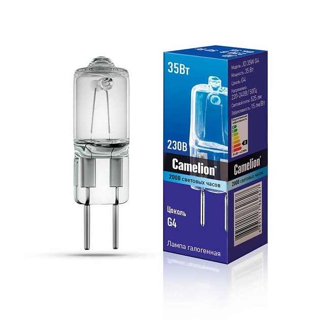 Лампа галогенная Camelion JD 35W G4 3000K 10406 Фото № 