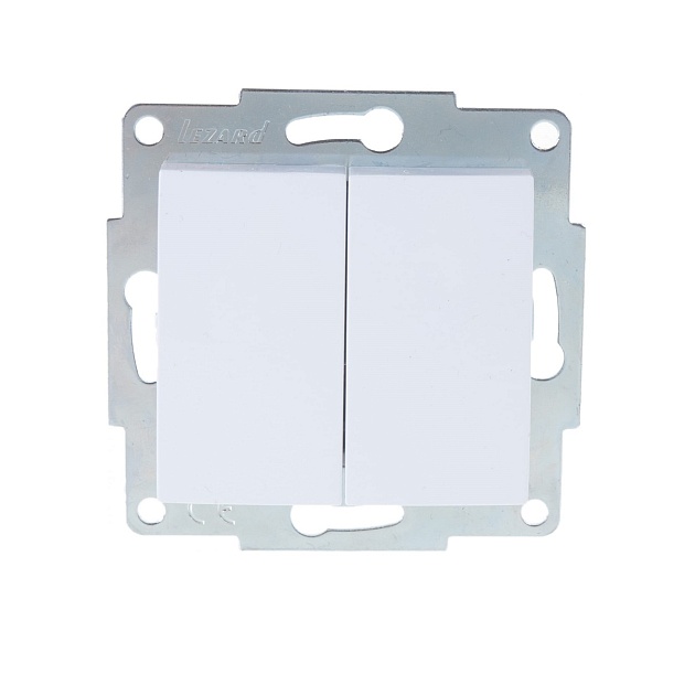 Выключатель двойной Lezard Karina белый 707-0288-101 изображение Выключатель двойной Lezard Karina белый 707-0288-101 Фото №