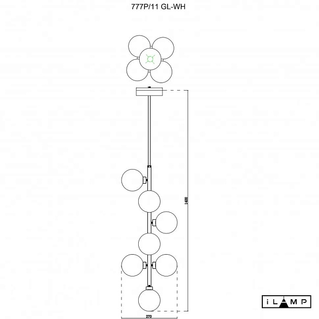 Подвесная люстра iLamp Golden 777P/11 GL-WH изображение 2 Подвесная люстра iLamp Golden 777P/11 GL-WH Фото № 2