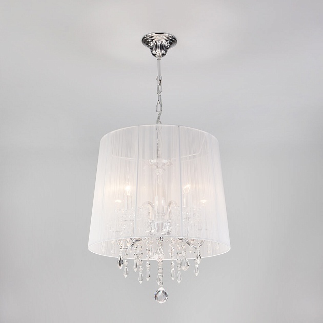 Подвесная люстра Eurosvet 2045/5 хром/белый Фото № 