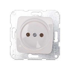 DEA Розетка 1-ая керамика б/з с/у 10А мех. Бел KRANZ KR-78-0214