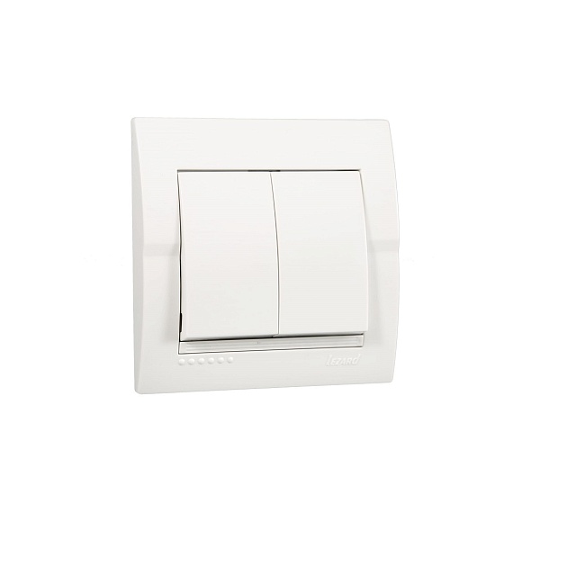 Выключатель двойной Lezard Deriy белый 702-0202-101 Фото № 