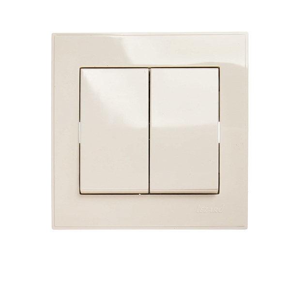 Выключатель двойной Lezard Rain белый 703-0202-101 Фото № 