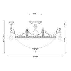 Потолочный светильник Lucia Tucci Barletta 181.8 D620 Antique 1