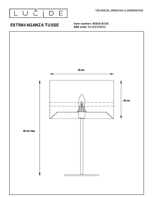 Настольная лампа Lucide Extravaganza Tusse 10509/81/35 Фото № 2