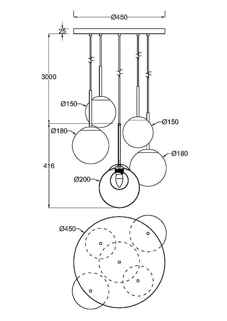 Подвесная люстра Maytoni Basic form MOD521PL-05G Фото № 2