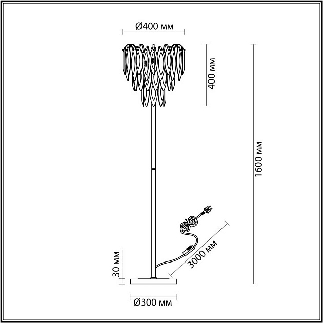 Торшер Odeon Light VILNA 5068/4F изображение 2 Торшер Odeon Light VILNA 5068/4F Фото № 2