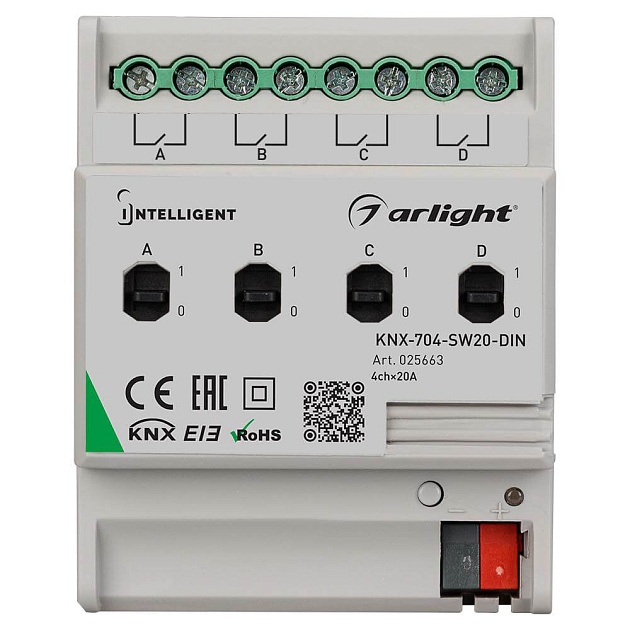 Релейный модуль Arlight KNX-704-SW20-DIN 025663 изображение Релейный модуль Arlight KNX-704-SW20-DIN 025663 Фото №