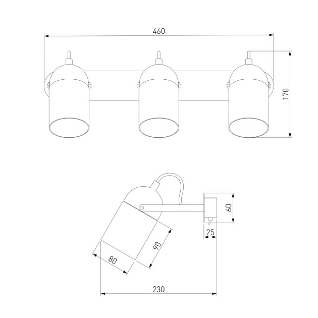 Спот Eurosvet Mars 20122/3 черный/тертый серый Фото № 2