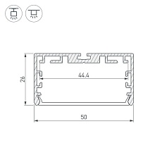 Профиль Arlight PLS-Lock-W50-SMT-2000 Anod 033772 1