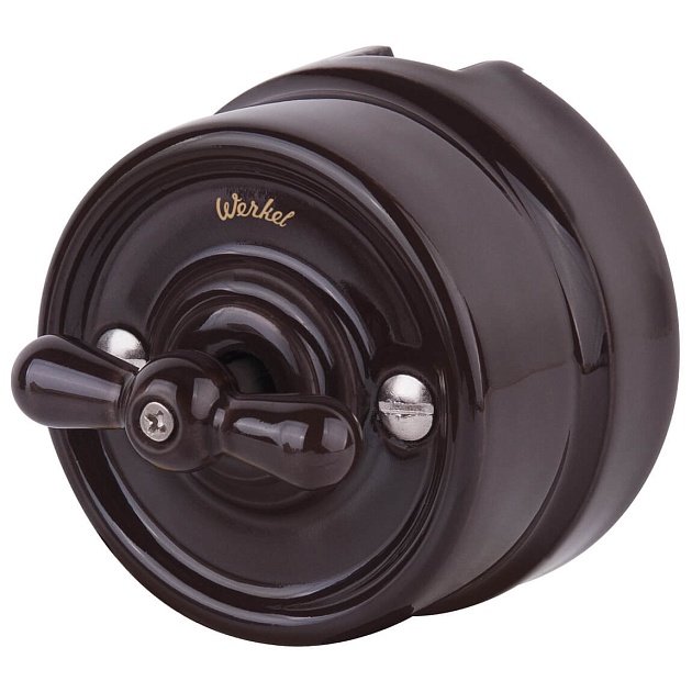 Переключатель-выключатель Werkel одноклавишный Retro коричневый W5612014 4690389166723 Фото № 