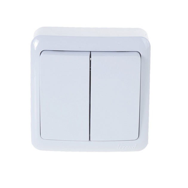 Выключатель двойной Lezard Viola белый 751-0200-101 изображение Выключатель двойной Lezard Viola белый 751-0200-101 Фото №