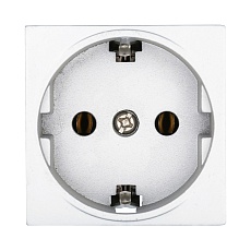 Розетка LK Studio с з/к, без шторок (серебристый металлик) LK45 851303