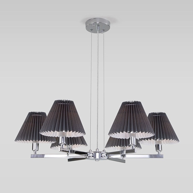 Подвесная люстра Eurosvet Peony 60136/6 хром/графит изображение Подвесная люстра Eurosvet Peony 60136/6 хром/графит Фото №