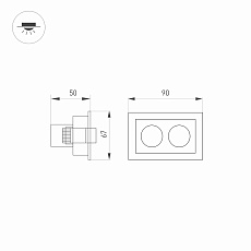 Встраиваемый светодиодный светильник Arlight MS-Orient-Built-Turn-TC-S67x90-5W Warm3000 034876 1