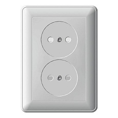 Розетка двойная 2К Systeme Electric W59 16A 250V со шторками слоновая кость RS16-254-28
