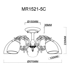 Потолочная люстра MyFar Biene MR1521-5C 2