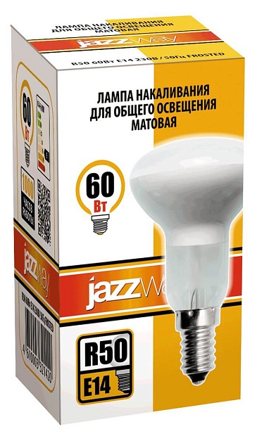 Лампа накаливания Jazzway E14 60W 2700K матовая 3321420 Фото № 2