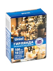 Светодиодная гирлянда Uniel Роса фиолетовый ULD-S1000-100/SCB/3AA Purple IP20 Dew UL-00007187 2