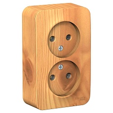 Розетка двойная 2К Systeme Electric Blanca 16A 250V ясень BLNRA000215