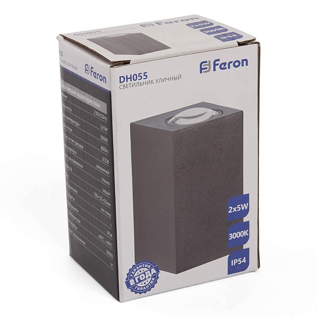 Уличный настенный светильник Feron DH055 48489 изображение 3 Уличный настенный светильник Feron DH055 48489 Фото № 3