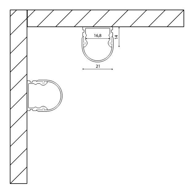 Профиль с рассеивателем SWG SF-2121-RD 000085 Фото № 2