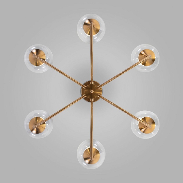 Подвесная люстра Eurosvet Spritz 70217/6 латунь изображение 4 Подвесная люстра Eurosvet Spritz 70217/6 латунь Фото № 4