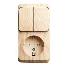 Блок розетка-выключатель Systeme Electric Этюд сосна BPA16-202D
