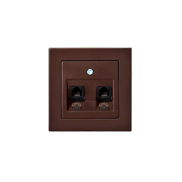 Розетка 2хRJ11 Liregus Epsilon коричневый 28-1452 изображение Розетка 2хRJ11 Liregus Epsilon коричневый 28-1452 Фото №