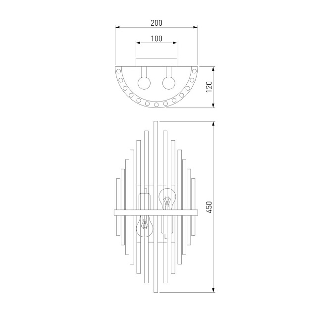 Настенный светильник Bogates Eclipse Allure 355/2 хром Фото № 2