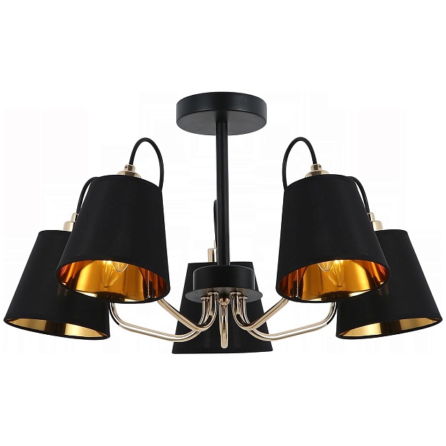Потолочная люстра Illumico IL6120-5COU-79 BK GD изображение Потолочная люстра Illumico IL6120-5COU-79 BK GD Фото №