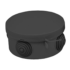 Коробка распаячная КМР-040-039 с крышкой (85х40) 4 мембр. ввода чёрная IP54 EKF plc-kmr-040-039-b