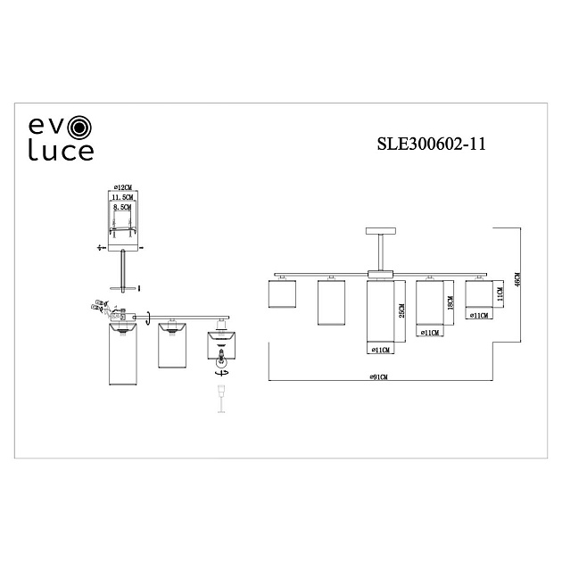 Потолочная люстра Evoluce Essenza SLE300602-11 Фото № 2