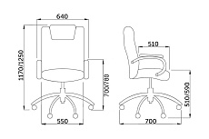 Кресло руководителя AksHome Paradis серый, ткань 57122 1