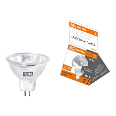 Лампа галогенная TDM Electric GU5.3 75W 3000K прозрачная SQ0341-0073