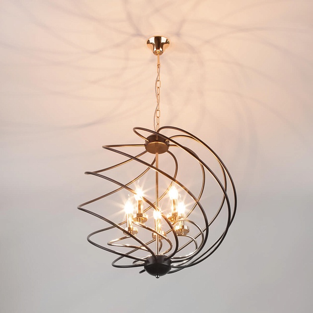 Подвесная люстра Eurosvet Sorrel 60105/5 черный Фото № 4