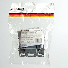 Выключатель одноклавишный Stekker Эрна черный PSW10-9103-03 49148 1
